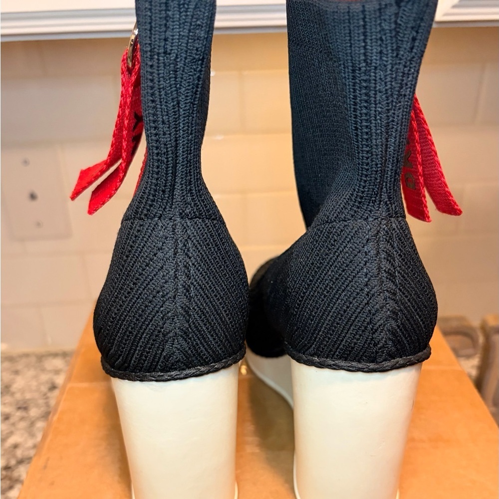 DKNYC Black and Red Ankle Booties - Picture 3 of 3